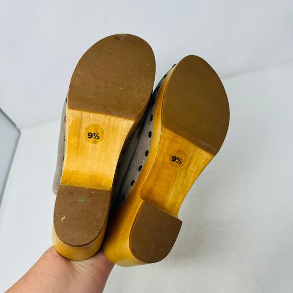 Corso Como Gray Rafe Suede Leather Clogs Wooden Platform Studded Heels Size 9.5M - Picture 11 of 14